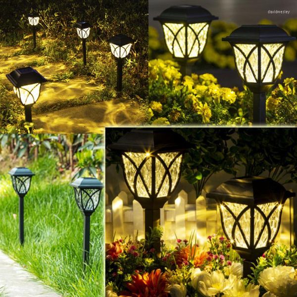 1/2 pçs luz LED solar ao ar livre à prova d'água jardim gramado para jardim/paisagem/quintal/pátio/entrada de automóveis/iluminação de passagem