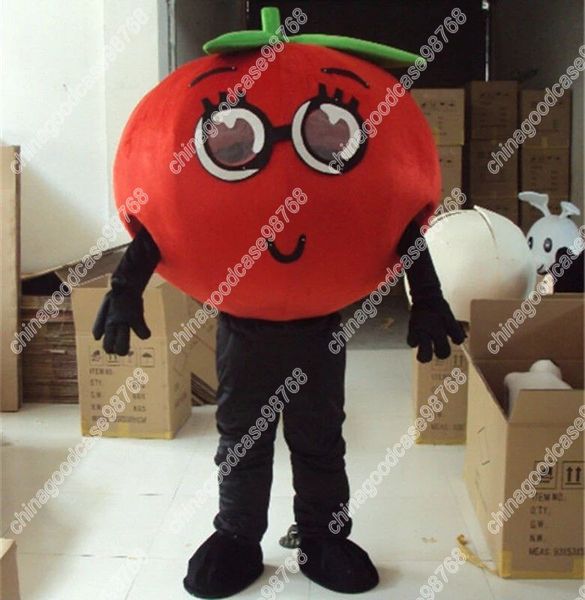 Costume della mascotte del pomodoro di verdure Costume di fantasia della festa di compleanno dell'abbigliamento del fumetto di Halloween Mascotte