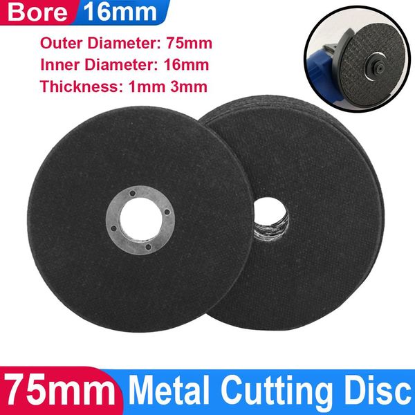 Zaagbladen 20 peças 75mm disco de corte de metal rebarbadora rebolo de aço inoxidável disco de corte lâmina roda resina malha dupla