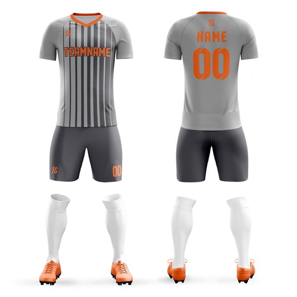 Andere Sportartikel MenYouth Custom Soccer Jersey Sets Sublimation Design Druck Name Nummer Outdoor Game Training Running Sports Shirt 230617