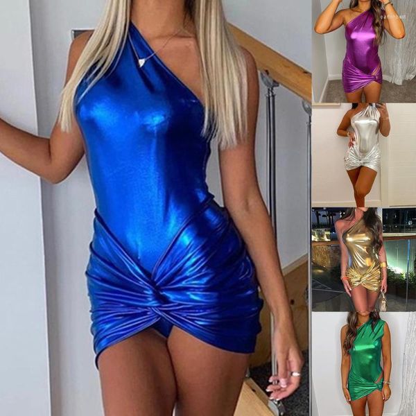 Vestidos de trabalho Conjunto de duas peças Irregular Neon Trend Macacão de férias sem mangas Top embrulhado combinando Roupas de clube