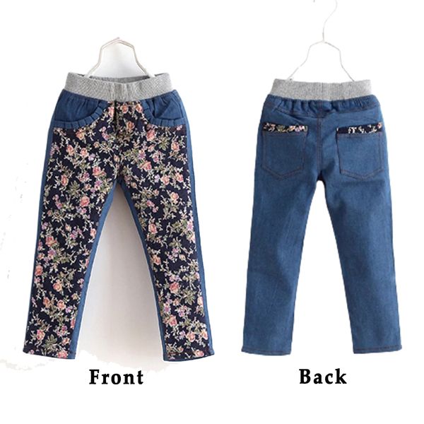 Pantaloncini Jeans per ragazze Abbigliamento per adolescenti Abbigliamento per bambini 4-8 anni Primavera Bambini Pantaloni a vita alta Fiore stampato Fashioin 230617