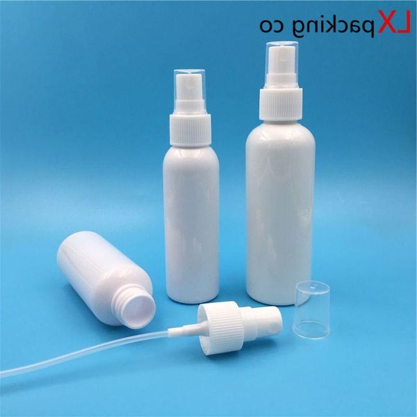 100 PC/Lot Ücretsiz Kargo 10 20 30 50 60 100 ML Beyaz Plastik Sprey Parfüm Şişeleri Boş Kozmetik Konteyner XBKUW