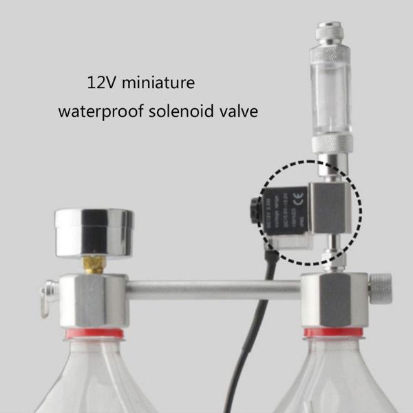 Equipamento para aquário, faça você mesmo, sistema gerador de co2, kit de contador de bolhas, difusor de plantas com válvula solenóide, acessórios reguladores de tanque de peixes