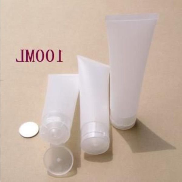 Mangueira de embalagem de garra arenosa de moagem de plástico de 100 ml, limpador/creme para as mãos/emulsão/tubo de reembalagem de pasta de dente Fxiof