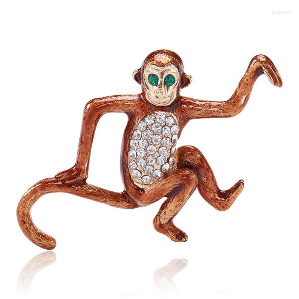Broches de Esmalte Adorável Macaco Feminino Unissex Cauda Longa Animais de Festa Broche Casuais Alfinetes de Roupa Bolsa Presentes