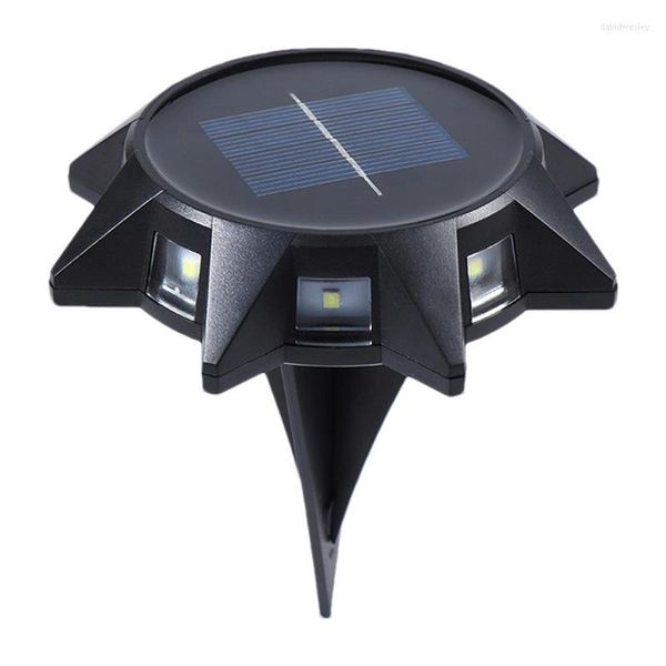 Solar-Bodenleuchten, 8 LEDs, achteckig, wasserdicht, Landschaftsbeleuchtung für Wege, Hof, Terrasse