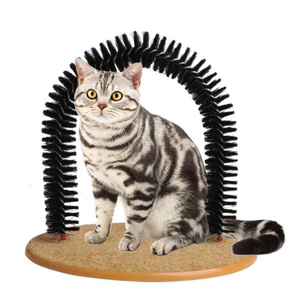 Pflege Pet Cat Massage Kämme Bogen Haarpfeiler Kratzer Spielzeug Selbstgebiet Spielzeugmassage Kratzer Pet Cat Kratzer Haarreinigung Pinsel