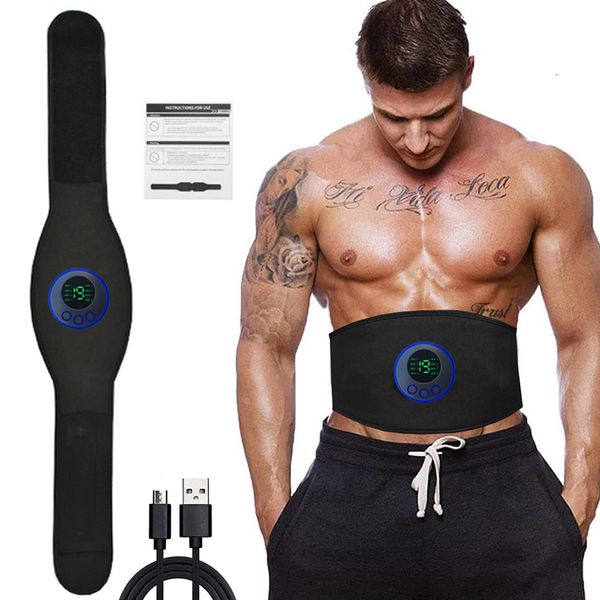 Integrado Fitness Equip Vibration Body Slimming Belt Eletrônico Abdominal Muscle Stimulator Toner Smart Sport Massager Back Waist Support 230617