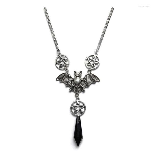 Anhänger Halsketten Halloween Fledermaus Halskette Gothic Schlüsselbein Kette für Frauen Mädchen Pentagramm Schmuck Geschenk Drop