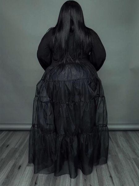 Vestidos mulher vestido frete grátis senhoras malha gótico preto vestido de manga longa camisa polo vestido plus size atacado em massa dropshipping