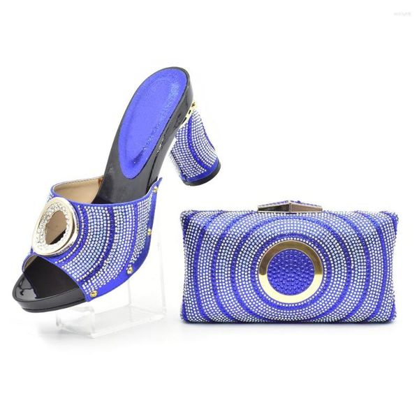 Отсуть обувь Doersow African и Satching Satching Set с синим продаж женщин итальянцев для вечеринки! HJG1-38