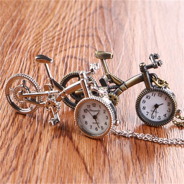 Bicicleta Chaveiro Relógio de Bolso Modelo Criativo Artesanato Vintage Decoração de Mesa de Escritório Relógio para Exame de Estudante