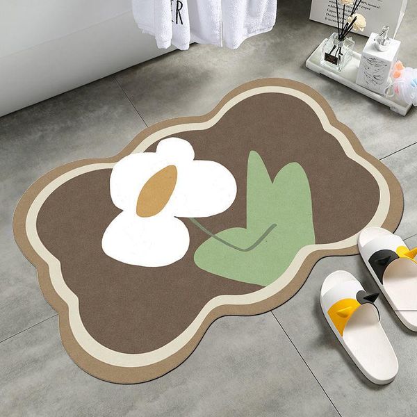 Tappetini Tappetino da bagno Tulip Tappeto assorbente Tappetini antiscivolo per soggiorno Tappetini per camera da letto Tappetini per bagno floreali Zerbino anteriore