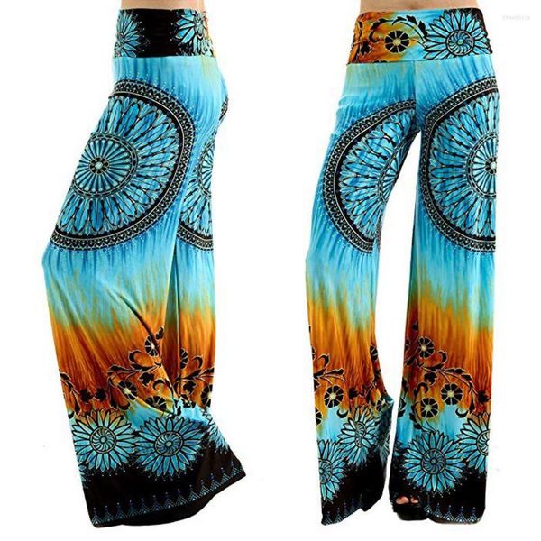 Active Pants Pocket Yoga For Women Mesh Palazzo Casual Daily Lounge Print Leg Women's Wide Long