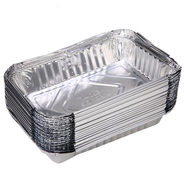 Grillzubehör, 30 x Grillpfannen aus Aluminiumfolie, recycelbare Grillauffangschale, Weber Outdoor für indirektes Kochen, 19,5 x 14,4 x 4 cm, 230617