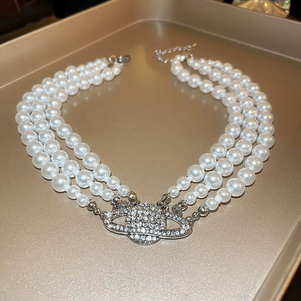 Подвесные ожерелья кристаллическая планета многослойное жемчужное ожерелье в стиле барокко в стиле «Колчары» 230617