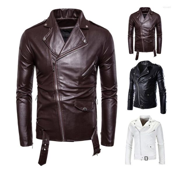 Herrenjacken Herren PU-Lederjacke Mantel Frühling Herbst Männlich Faux Biker Outwear Chaqueta Cuero Freizeitkleidung