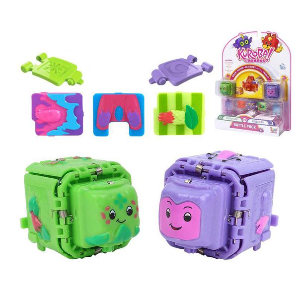 Brinquedos de transformação Robôs 2 pçs/set Kuroba Dedo Adivinhando Jogo Deformação Brinquedos Educativos Pedra-Papel-Tesoura Batalha Menino e Menina Brinquedos de Festa em Família 230617