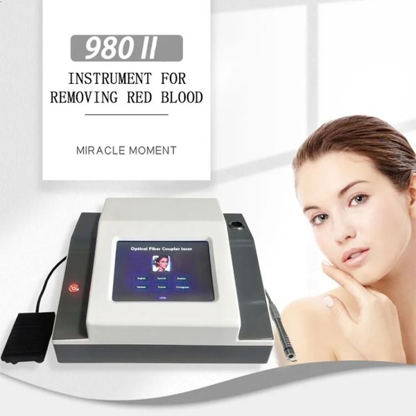 Laser vascular de diodo portátil 980nm máquina de remoção de veias de aranha Facial seda de sangue vermelho remover dispositivo de beleza