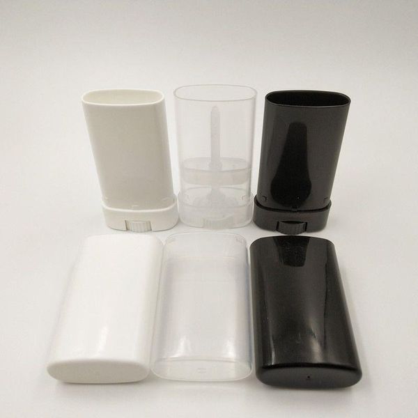 500 teile/los 15 ml/15g Leere ovale lippenstiftbehälter aus kunststoff Weiß Schwarz Klare Lippenbalsamröhrchen Deodorantbehälter mit deckeln für DIY Rtpoe