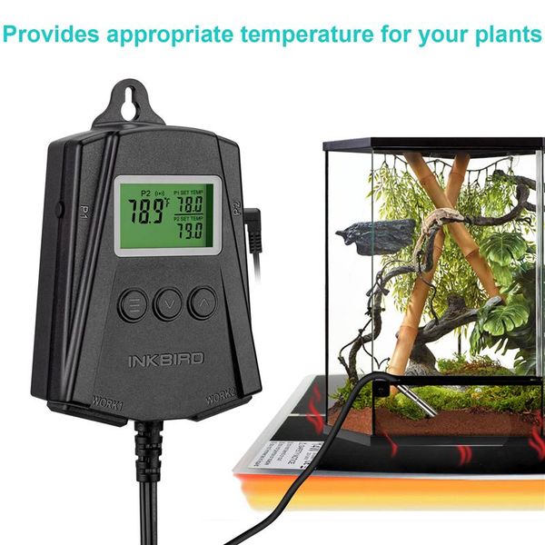 Produtos Inkbird Termorregulador Wifi Controlador de temperatura com alarme para casa Jardim Mudas Tapete de aquecimento Aquecedor de répteis Termostato