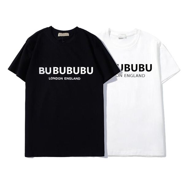 Camiseta masculina de design primavera verão 100% algodão preto branco cor mangas camisetas férias manga curta casual letras impressão tops faixa de tamanho S-XXXXL