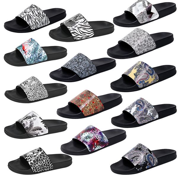 Designer de marca de luxo sapatos masculinos chinelos chinelos sandálias de verão sandálias de praia planas clássicas G Grid padrão animal impressão avatar flip flops tênis tamanho 38-46