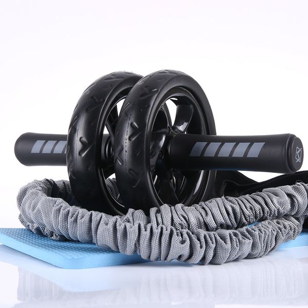 Core Abdominal Trainers 3pcsSet Ab Wheel Roller Muscle Stimulation Home Belly Pulley Mute Fitness Equipment Rolling Double 230617