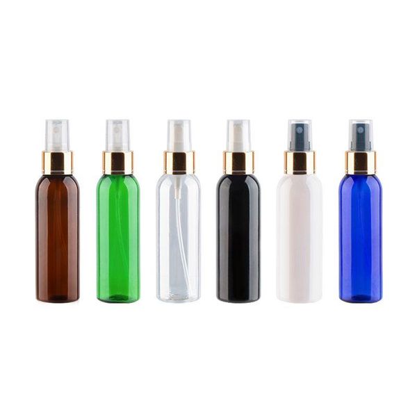 Bottiglia di plastica di plastica di alta qualità da 60 ml con spruzzatore in alluminio dorato pompa 60cc x 50 bottiglie di profumo per animali