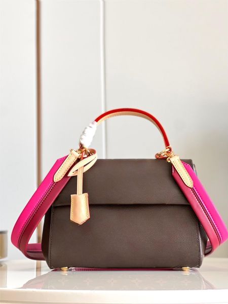 5A Дизайнерская классическая сумка Cluny, женская сумка с верхней ручкой, кошелек с отделкой из воловьей кожи, сумка через плечо с тканевым ремешком