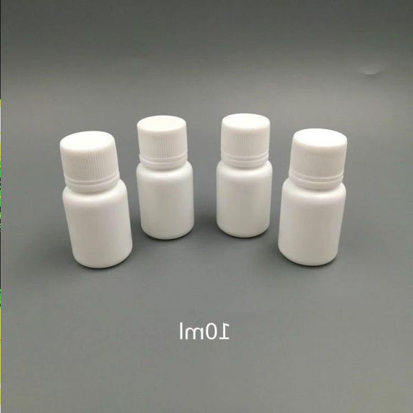 100pcs 10ml 10cc 10g piccoli contenitori di plastica flacone per pillole con coperchi con tappo a tenuta, flaconi per medicinali per pillole di plastica rotondi bianchi vuoti Aabev