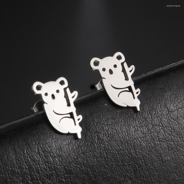 Ohrstecker Harong Koala Ohrstecker Einfache trendige süße Tier Edelstahl Ohrring für Frau Mädchen Party Schmuck Geschenk