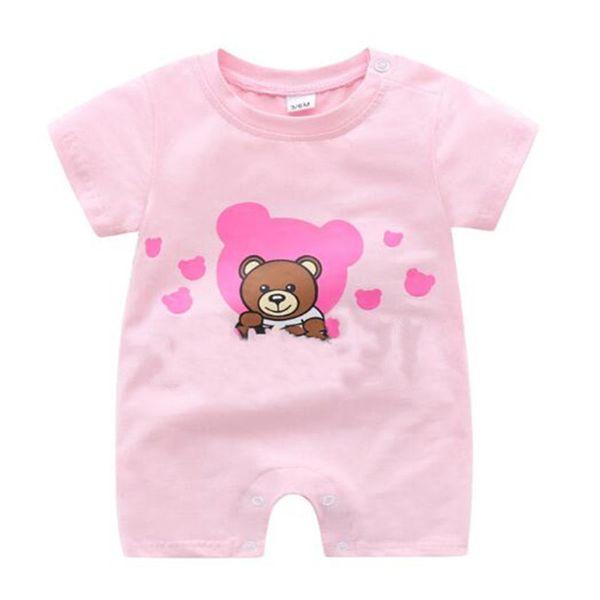 Nette Cartoon Baby Rolpper kurzärmelige Kletterkleidung Baumwolle Neugeborene Mädchen Jungen Jama -Pyjama Designer Kleinkinder Kinderkleidung Sets