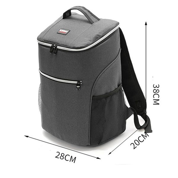 Bolsas 20L 600D Oxford Big Cooler Bag Thermo Lunch Box Picnic Box Isolle Backpack Pack Pacote de ombro Fresh Transportador Térmico Bolsas de ombro térmicas