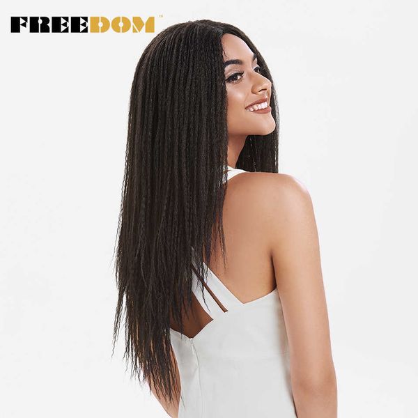 Frau 26 Zoll synthetische Spitze Perücken für schwarze Frauen häkeln Zöpfe Twist Dread Faux Locs Frisur lange Perücken 230524