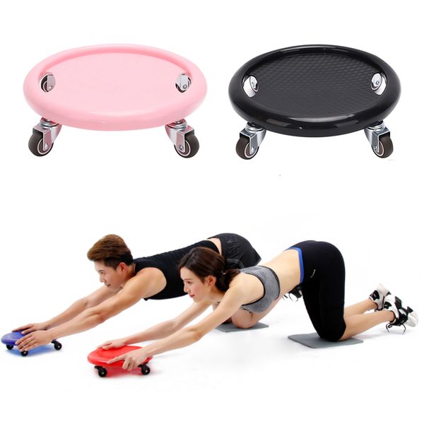 Allenatori addominali core 4 ruote Ab piastra scorrevole Fitness Roller Disc Uomo Donna Muscolo ginnico Bodybuilding Esercizio a casa Palestra Abs Trainer 230617