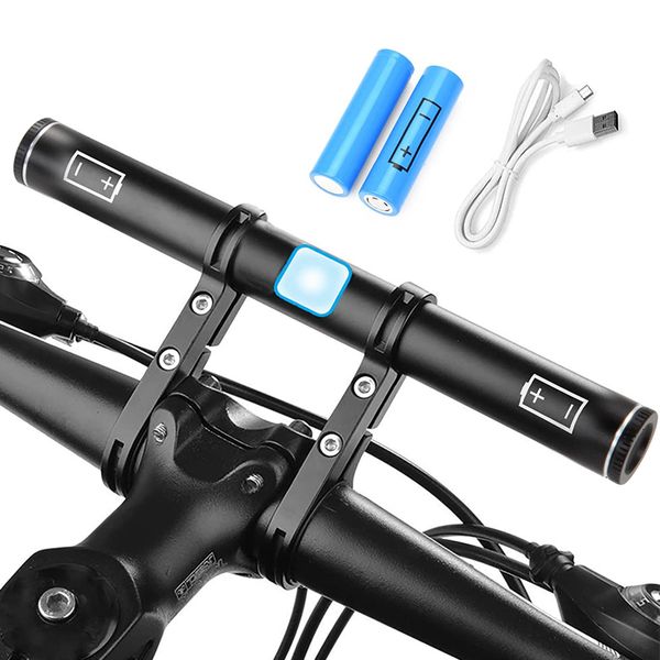 Componentes de guidão de bicicleta Extensor de guidão Carregamento USB 18650 Bateria de lítio Extensão de bicicleta Suporte de alumínio Suporte de montagem Acessórios 230617