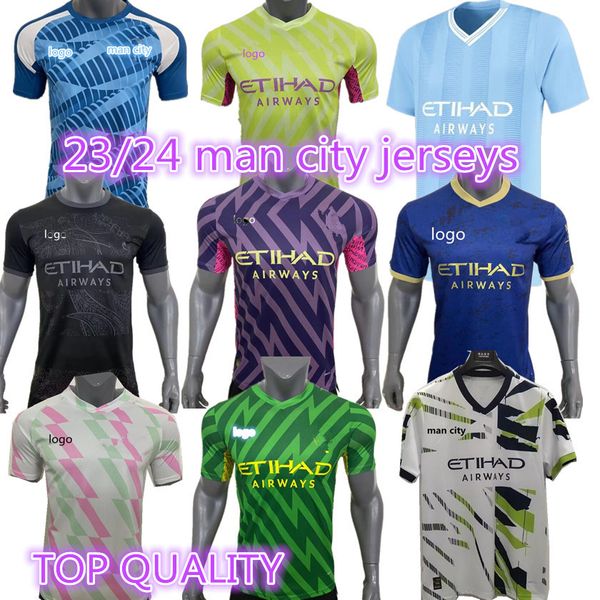 23 24 camisas de futebol da cidade HAALAND DE BRUYNE PHILLIPS GREALISH STERLING MAHREZ FODEN 2023 2024 camisa de futebol de treinamento de goleiro tops