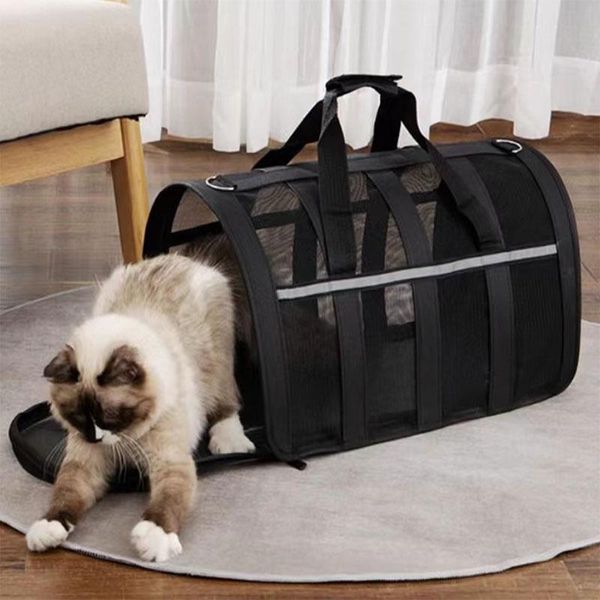 Carrinhos de gato transportar itens bolsas portátil respirável mochila de viagem pet saco de transporte filhote de cachorro gatinho sacos transportadores suprimentos zíper design