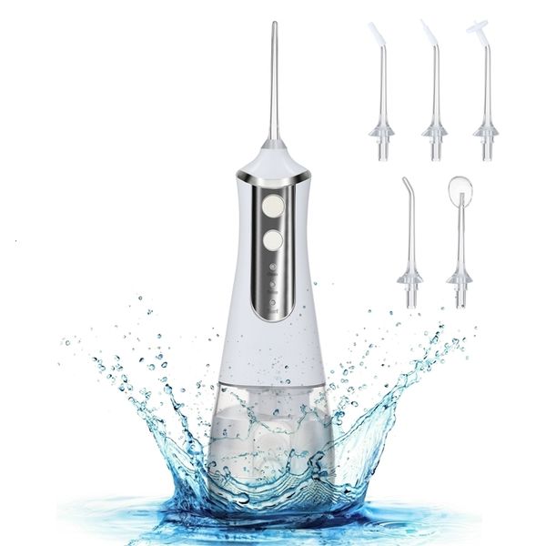 Outras higiene oral portátil portátil Irrigador oral Ferramentas de água dentária de água odontológica Pick Limping Dentes 350ml 5 bocais Floss 230617