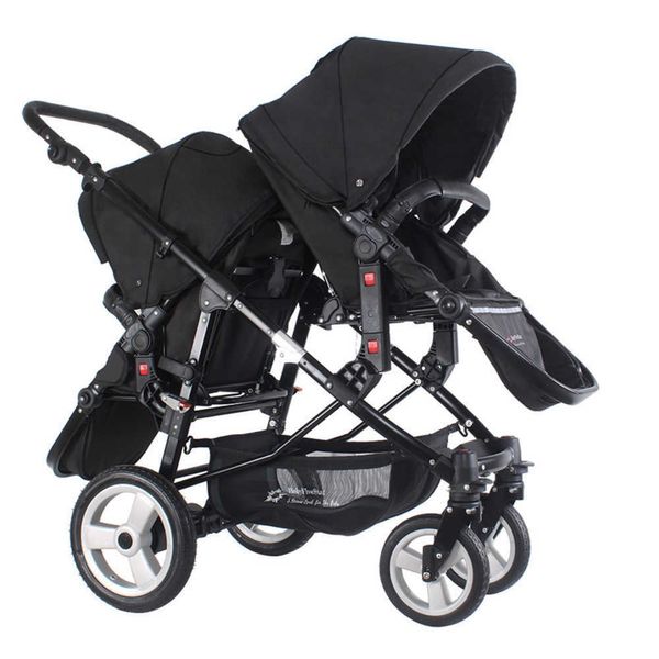 Zwilling mit hoher Querformat-BB, Doppelperson vorne hinten kann sitzen und liegen, leichter faltbarer Kinderwagen, Kinderwagen-Buggy