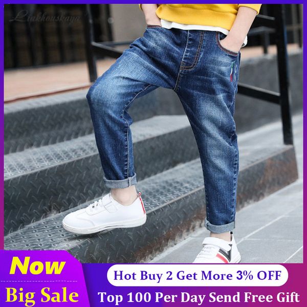 Jeans Herbst Frühling Jungen Casual Jeans Hosen Kinder Jungen Denim Hosen Kinder Dünne Lange Stretch Hosen Böden Kleidung 230617