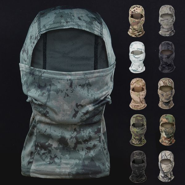 Cappellini da ciclismo Maschere Camouflage Balaclava Berretto tattico Esercito Maschera per il viso Ciclismo Gioco di guerra Visiera da caccia Casco Cap Militare Moto Skull Mask Uomo 230617