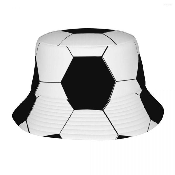 Berets Unisex Bucket Hat Pave Ball Ball Ball Football Sports Lovers Lovers Getaway Headwear Headwear Рыбак Рыбак Боб подарок