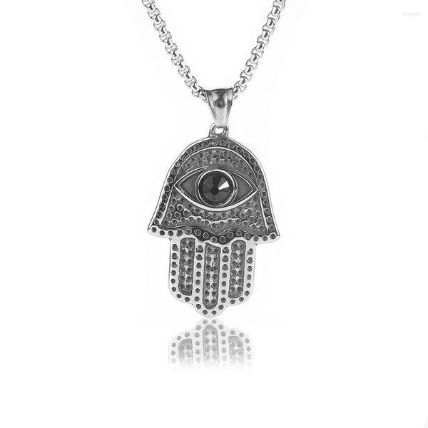Подвесные ожерелья Na 4 Styles Palm Eye 316 Ожерелье из нержавеющей стали из Horus Charm Модные украшения для мужчин