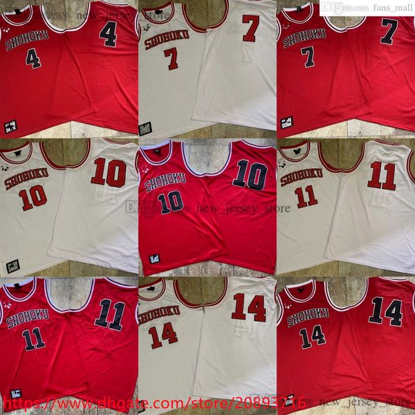 Real autêntico ed filme camisa de basquete shohoku akagi miyagi sakuragi rukawa mitsui topo role Playing tanque camisa jerseys