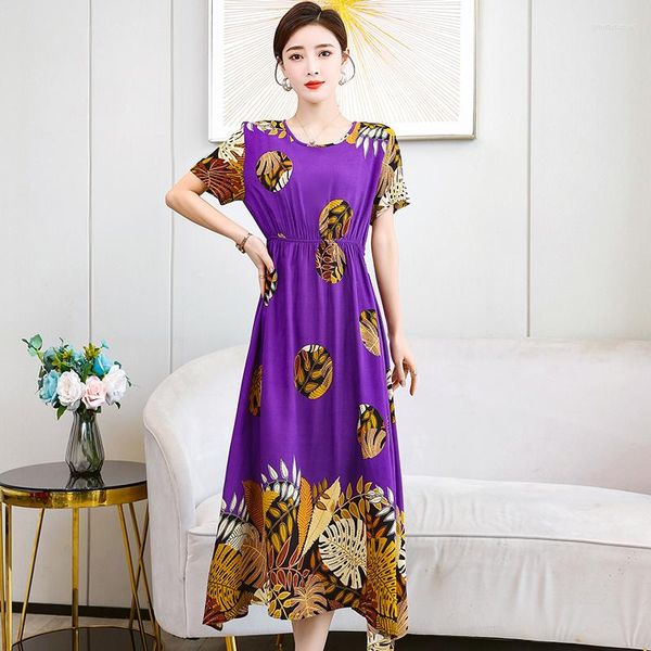 Повседневные платья штамповки с коротким рукавом Длинное платье сетка летняя женская одежда богемная одежда богем
