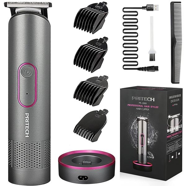 Clippers Trimmers Pritech Recargable Hair Clipper and Trimmer para hombres Mujeres Afeitadora eléctrica Razor Body Beard Barber Grooming Set 230619