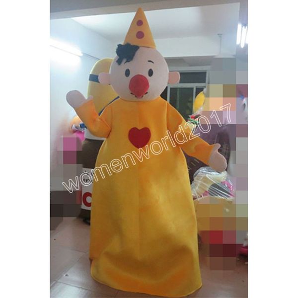 Masquerade Formato adulto Cappello giallo Ragazzo Costume mascotte Simulazione Personaggio dei cartoni animati Vestito Vestito Carnevale Adulti Festa di compleanno Vestito operato per uomo Donna